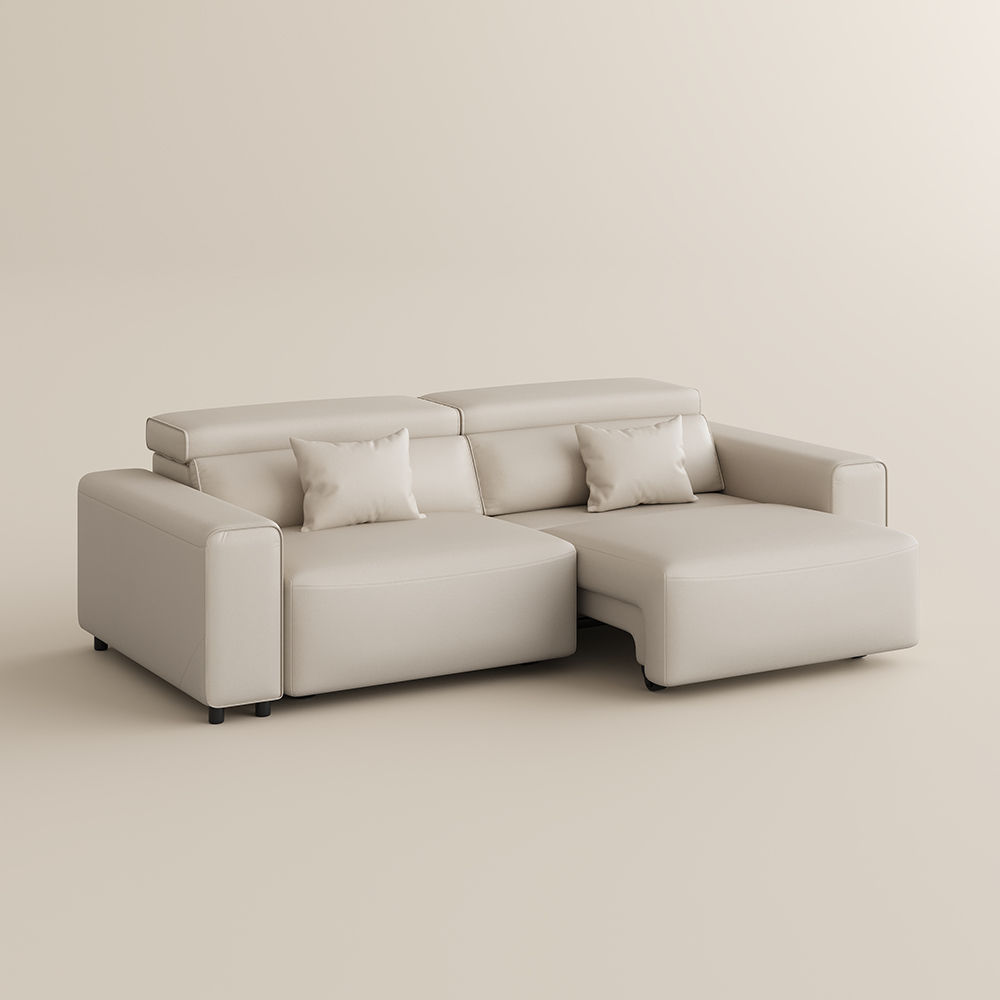 Beige Eco-friendly Microfiber Leather Smart Furniture