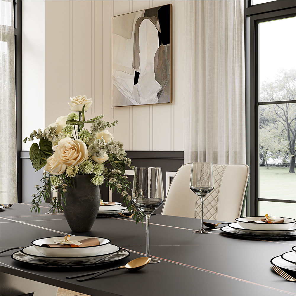 Black Matte Sintered Stone Dining Tables