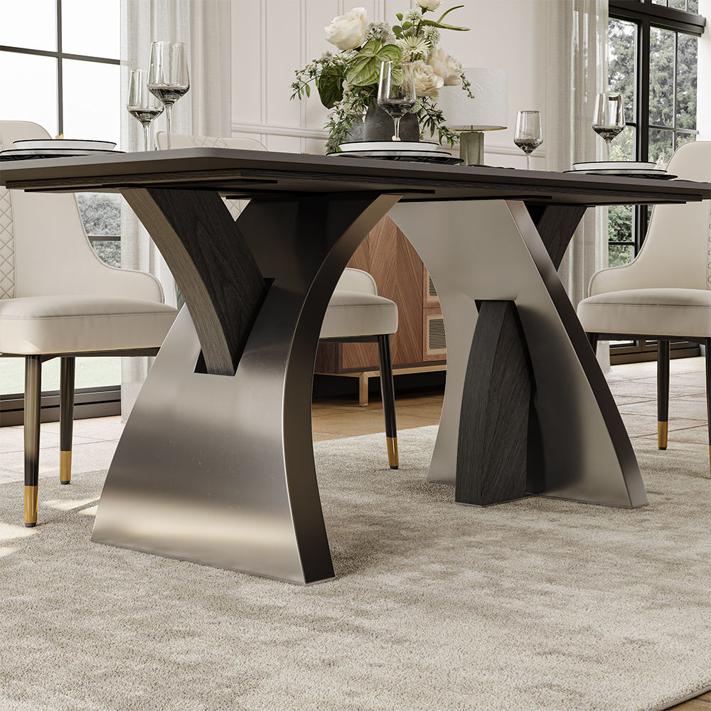Black Matte Sintered Stone Dining Tables