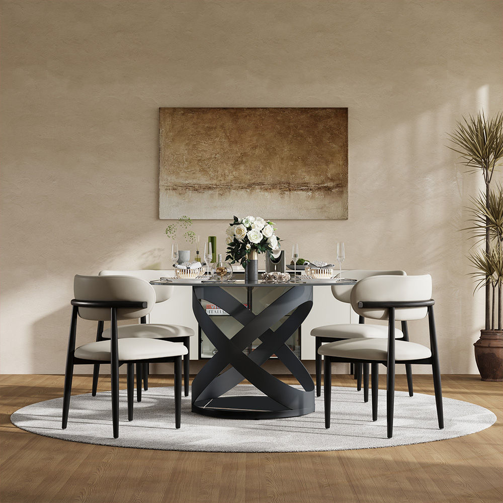 Living Room Clear Tempered Glass Dining Tables