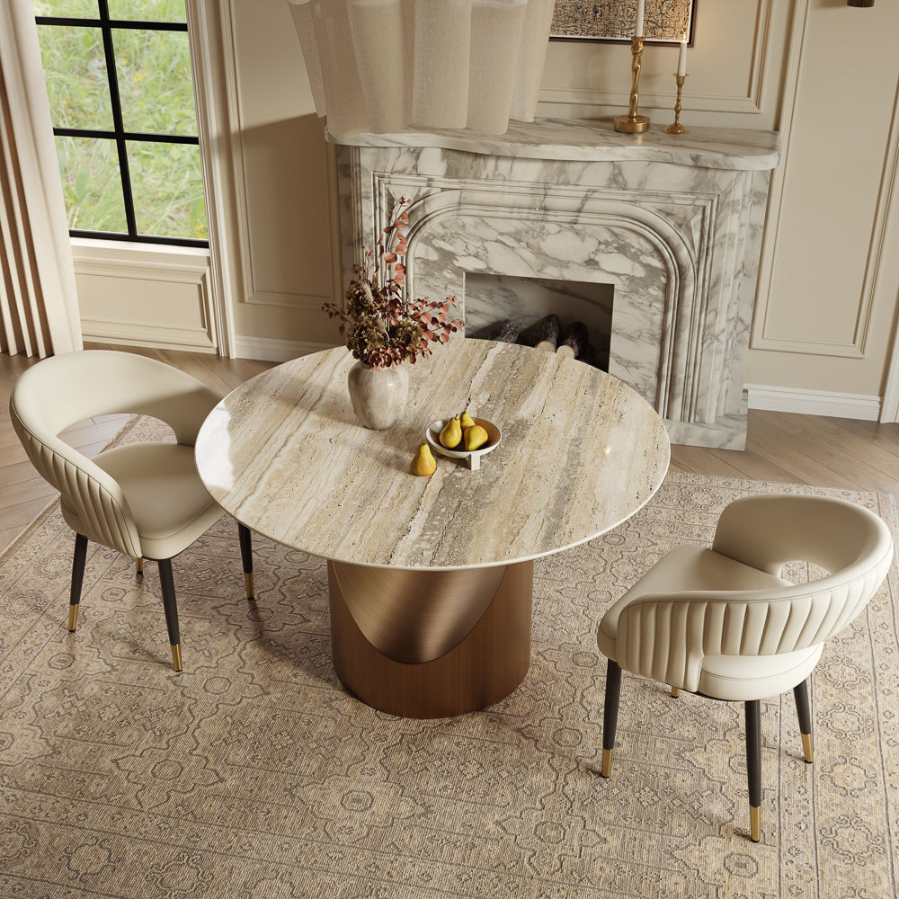 Office Black Natural Marble Dining Tables