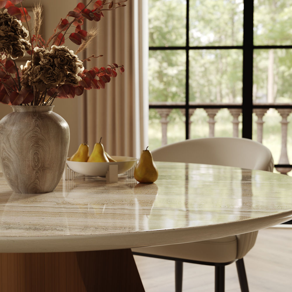 Office Black Natural Marble Dining Tables
