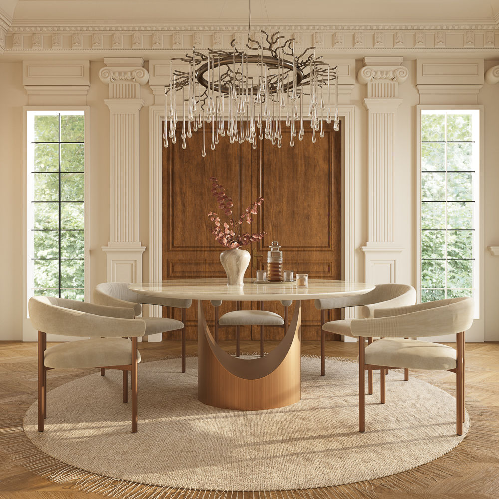 Kitchen Yellow Natural Marble Dining Tables