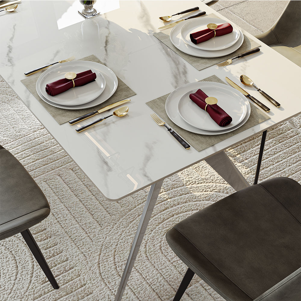 Sintered Stone White Sintered Stone Dining Tables