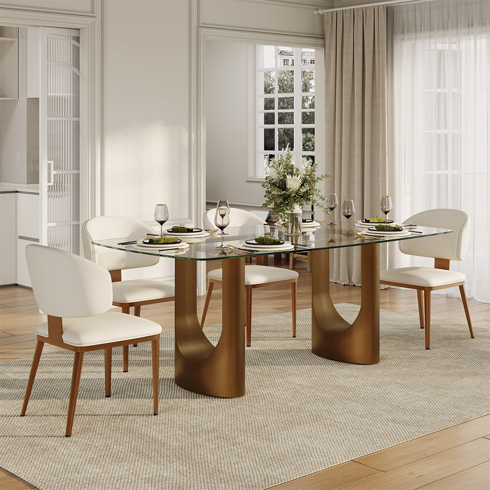 for 6 Clear Glass Dining Tables