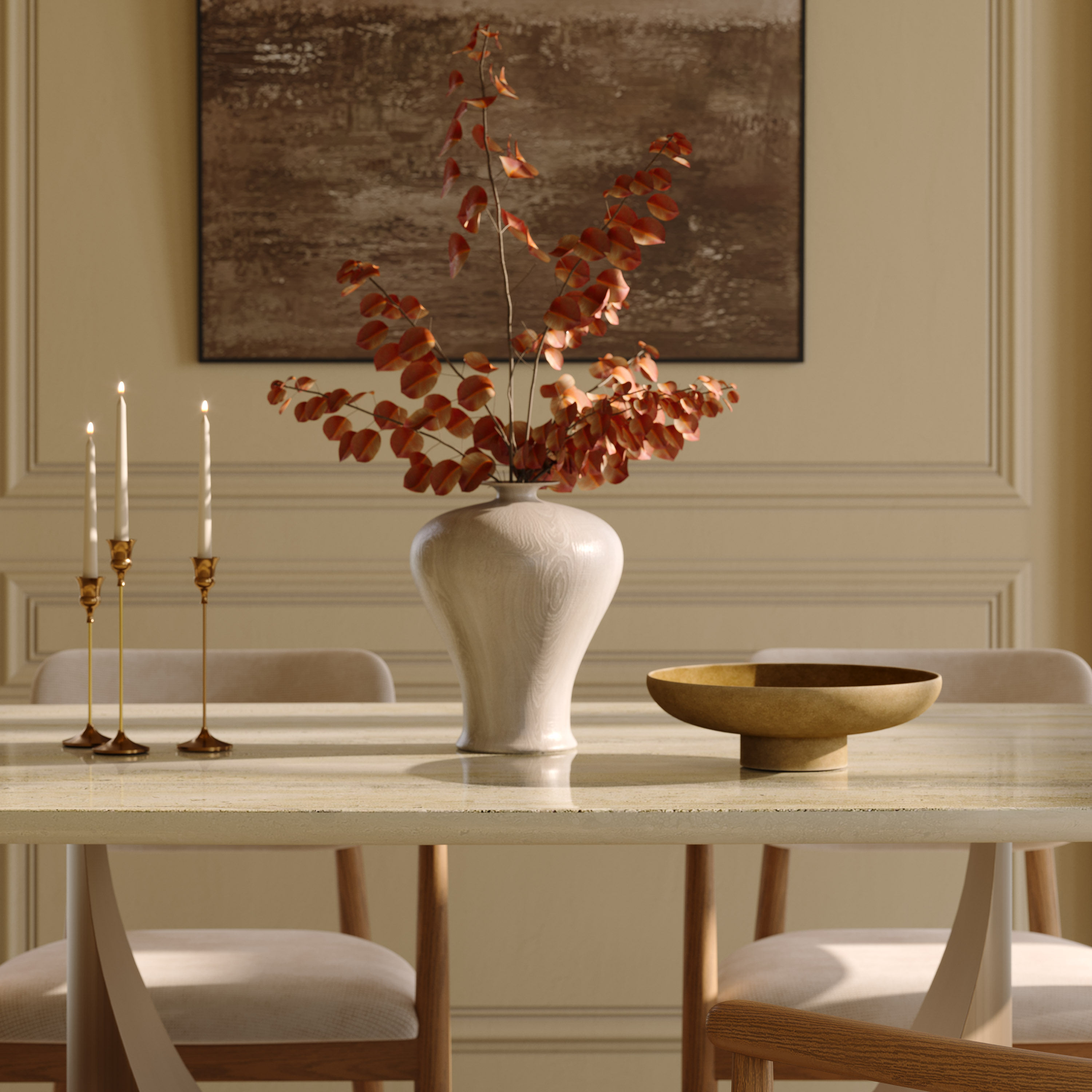 Yellow Natural Marble Dining Tables