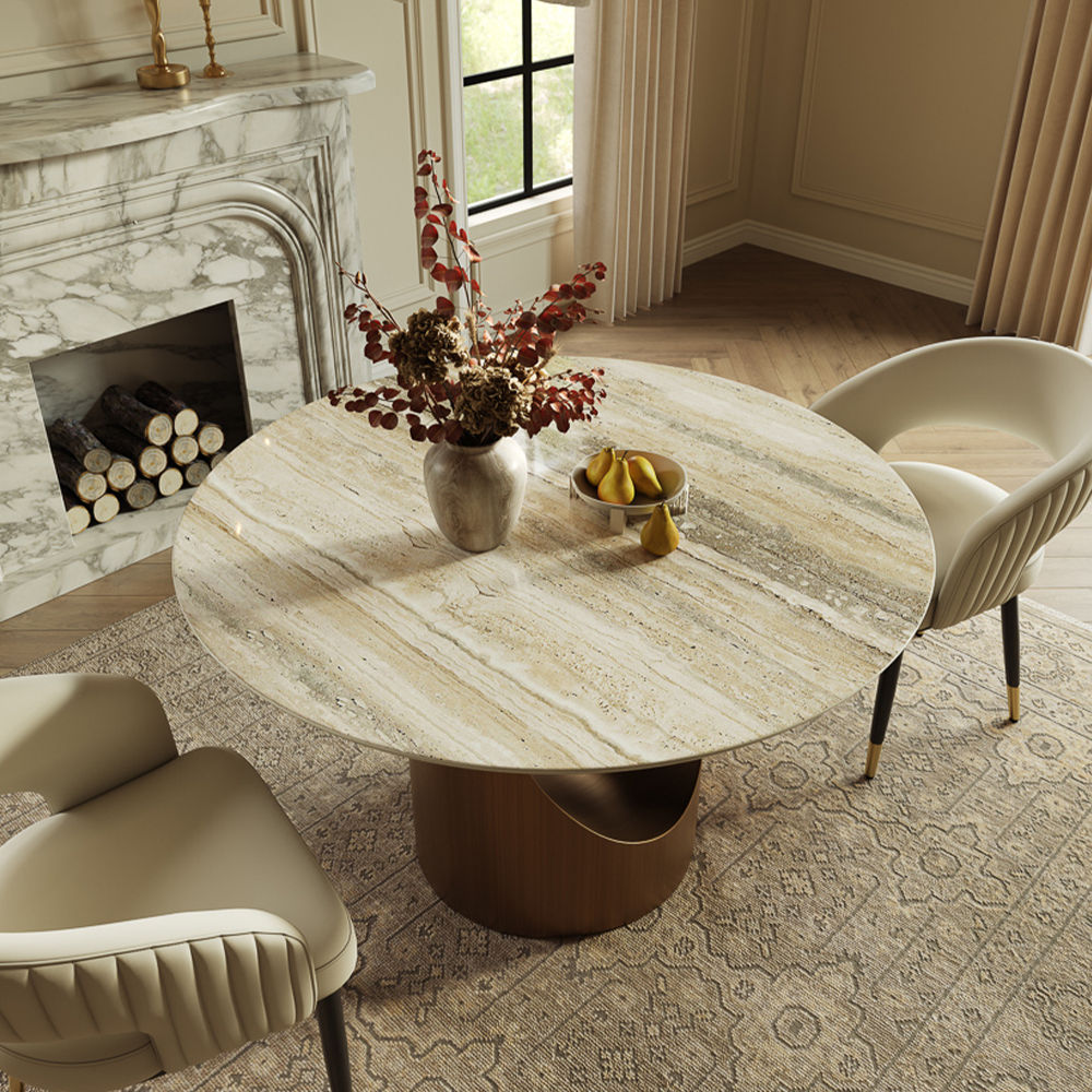 Modern Luxury Yellow Natural Marble Dining Tables