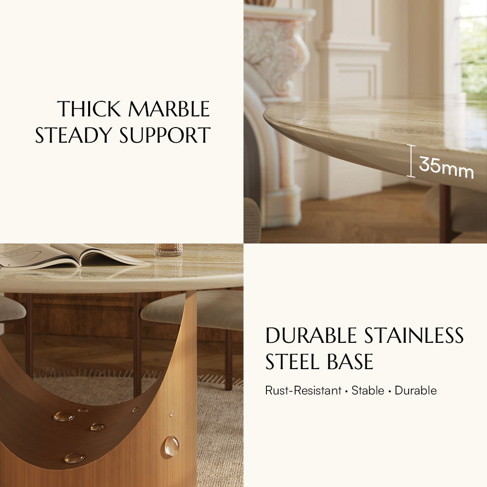 Seats 4 Yellow Natural Marble Dining Tables