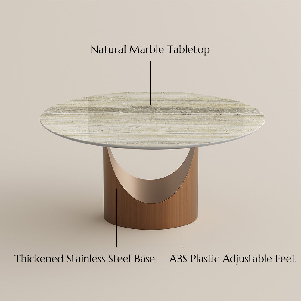 Living Room Yellow Natural Marble Dining Tables