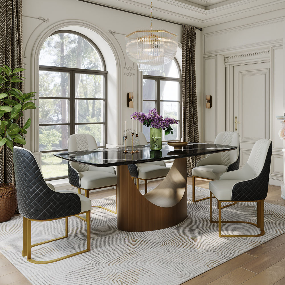 Natural Marble Black Natural Marble Dining Tables