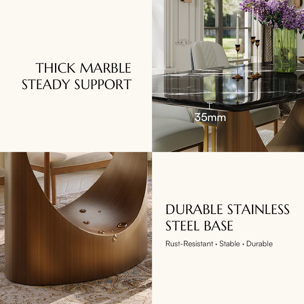 Marble Black Natural Marble Dining Tables