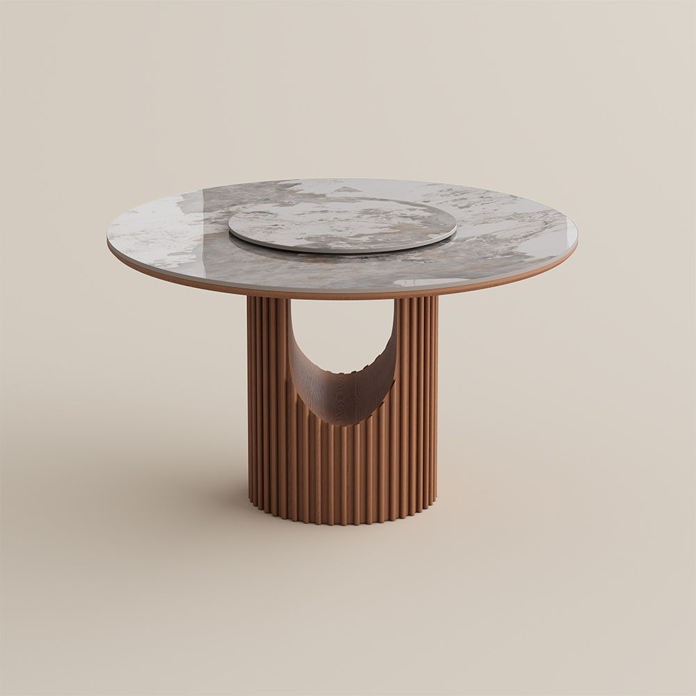 Hobart Lira Pandora Glossy Sintered Stone Dining Room Set