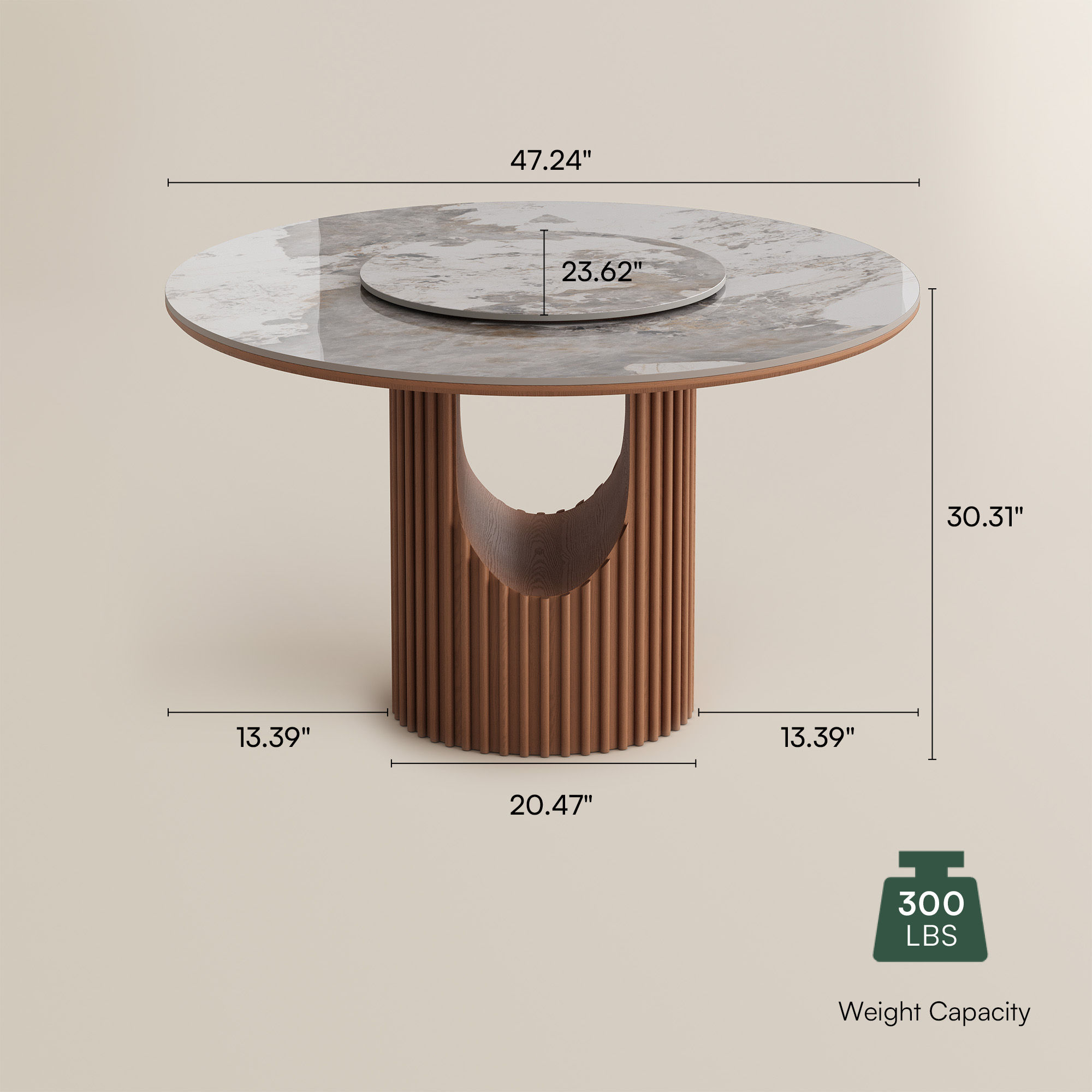 Partly Assemble Pandora Glossy Sintered Stone Dining Tables