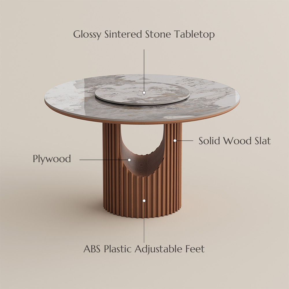 Seats 4 Pandora Glossy Sintered Stone Dining Tables