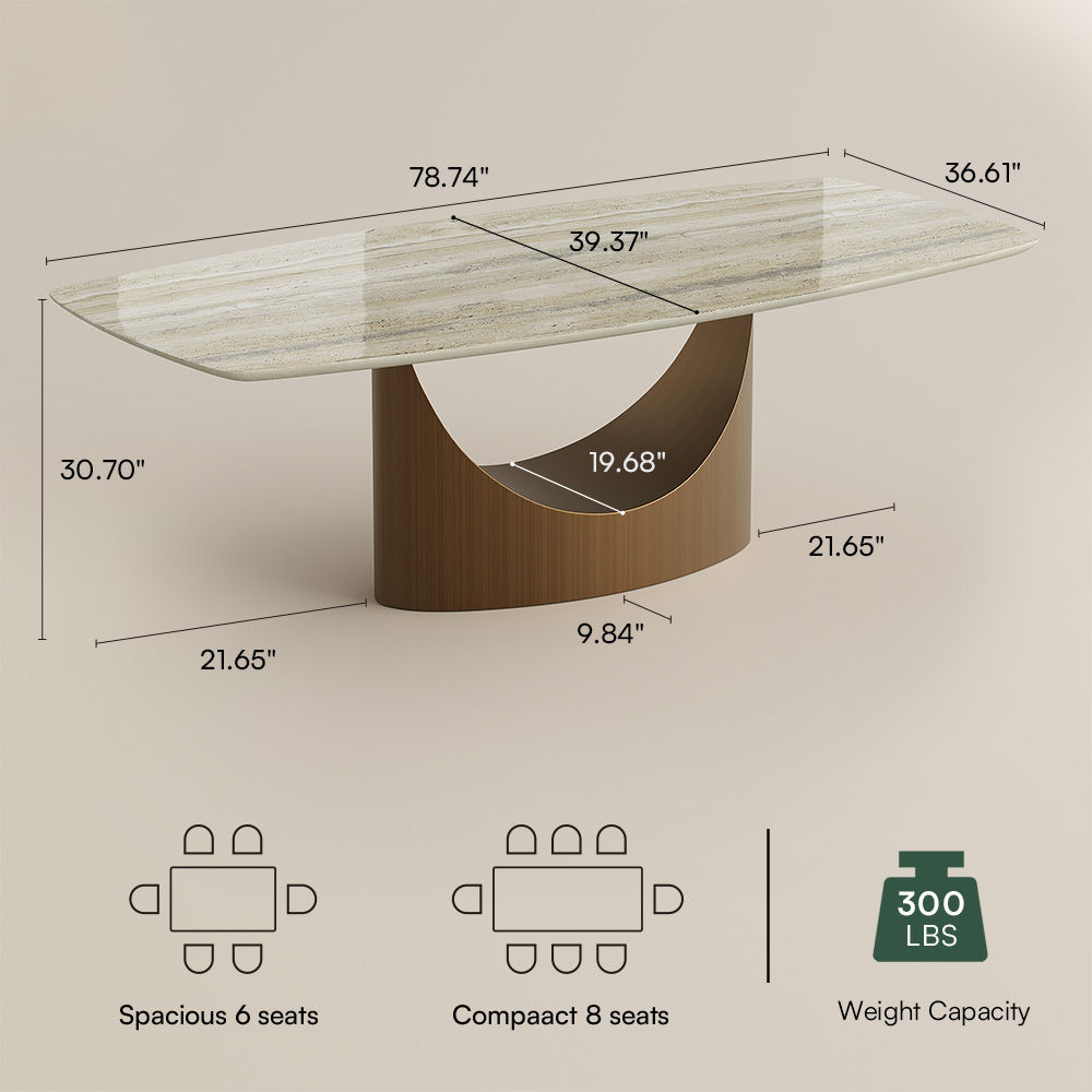 Luxury Yellow Natural Marble Dining Tables