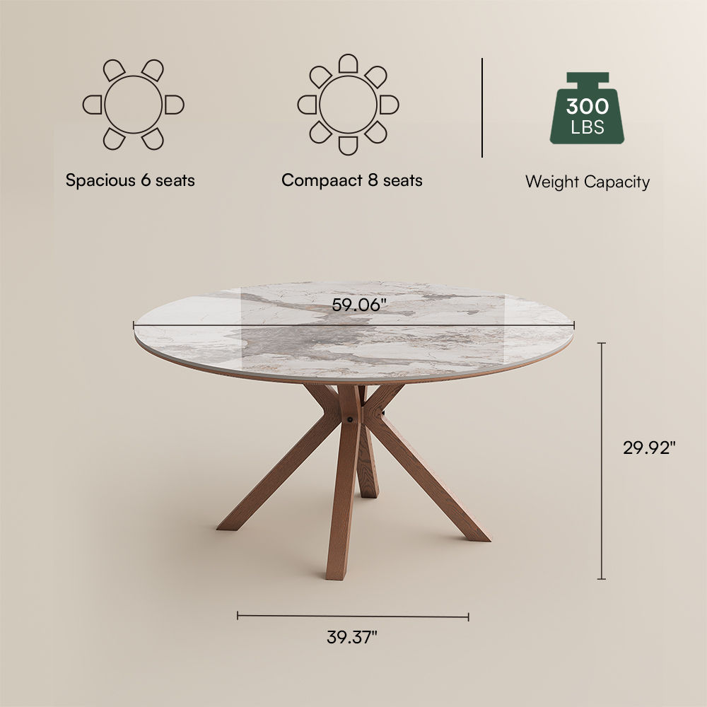 Office Pandora Glossy Sintered Stone Dining Tables