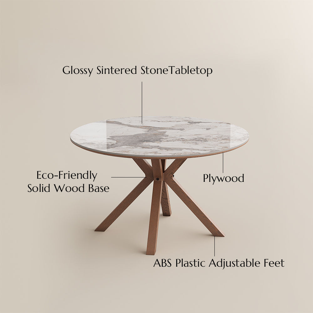 Small Space Pandora Glossy Sintered Stone Dining Tables