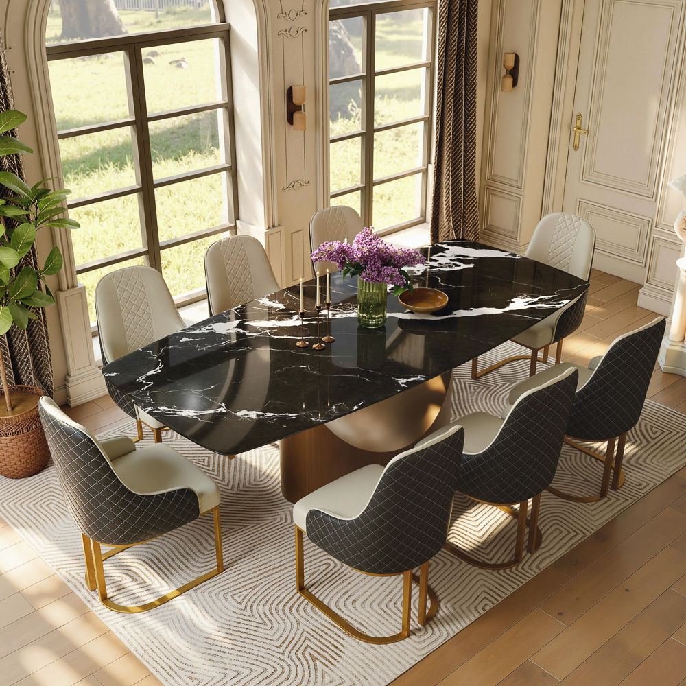 Marble Black Natural Marble Dining Tables