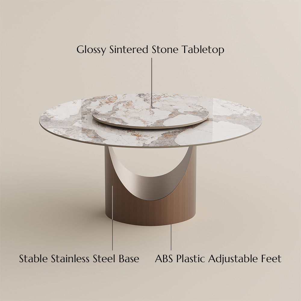 Seats 8 Pandora Glossy Sintered Stone Dining Tables