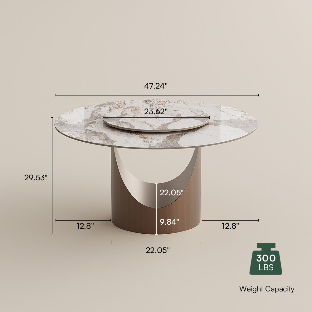 Bronze Pandora Glossy Sintered Stone Dining Tables