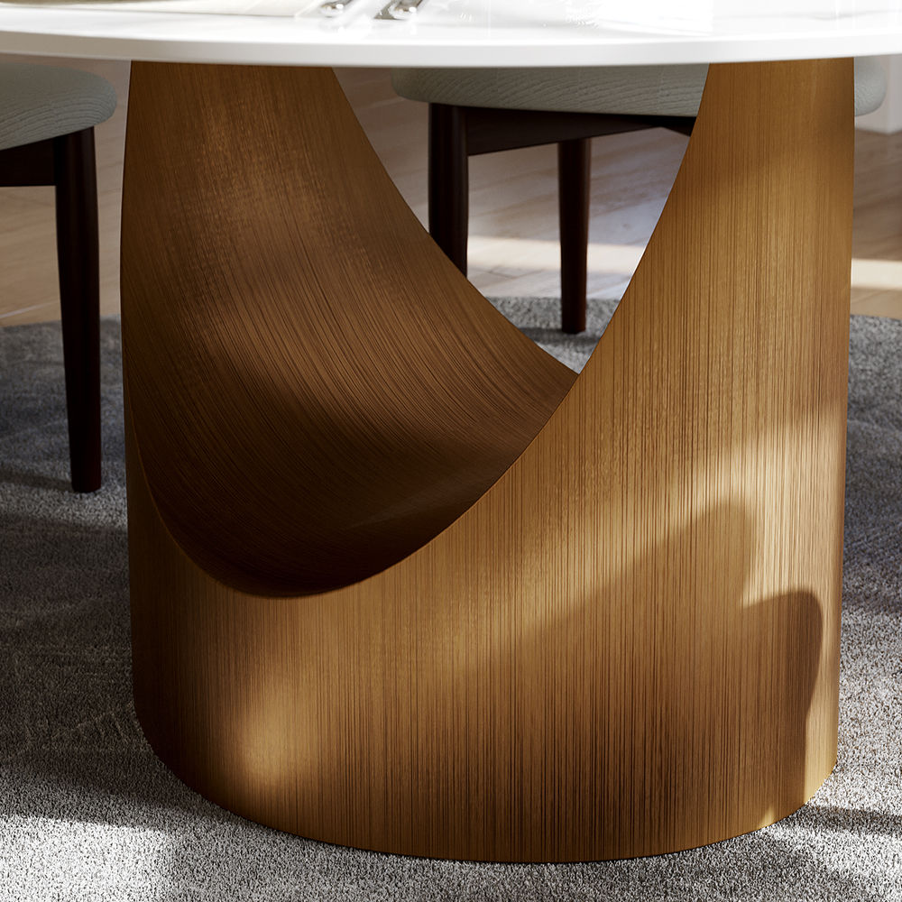 White White Matte Sintered Stone Dining Tables