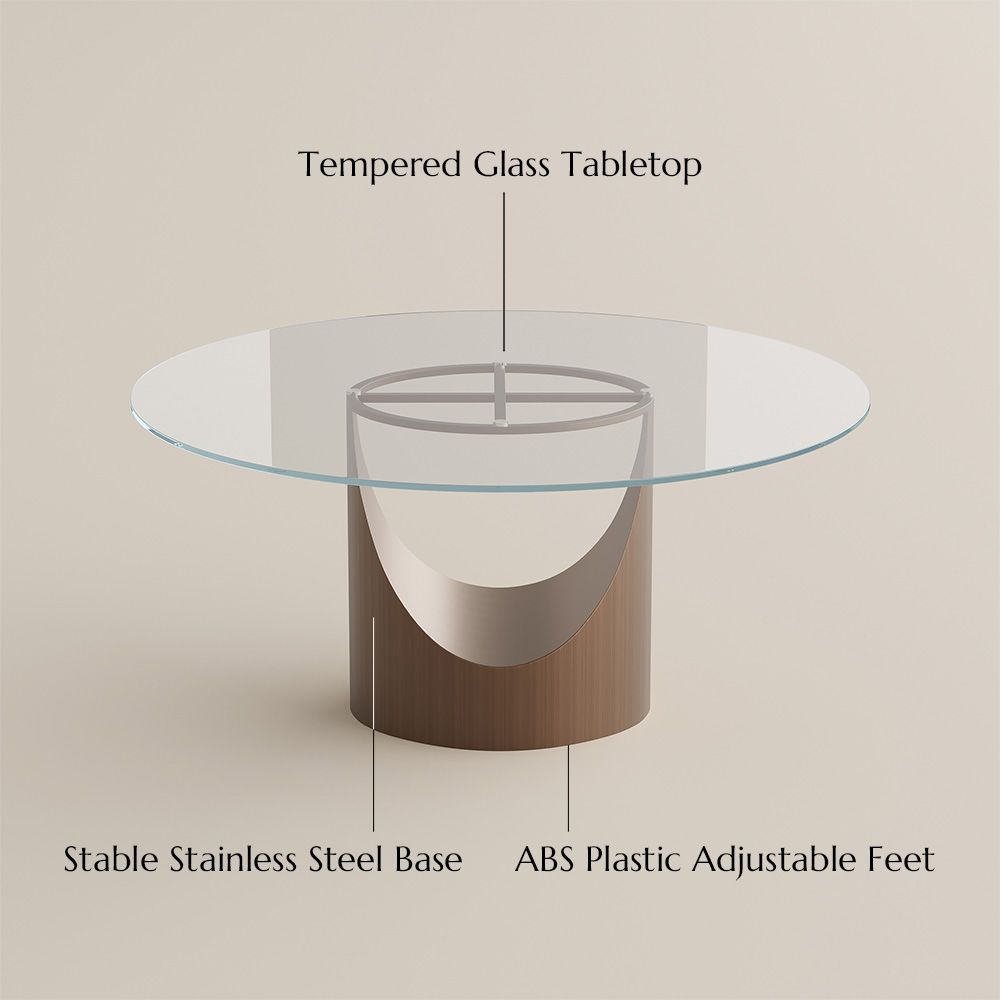 Kitchen Clear Tempered Glass Dining Tables