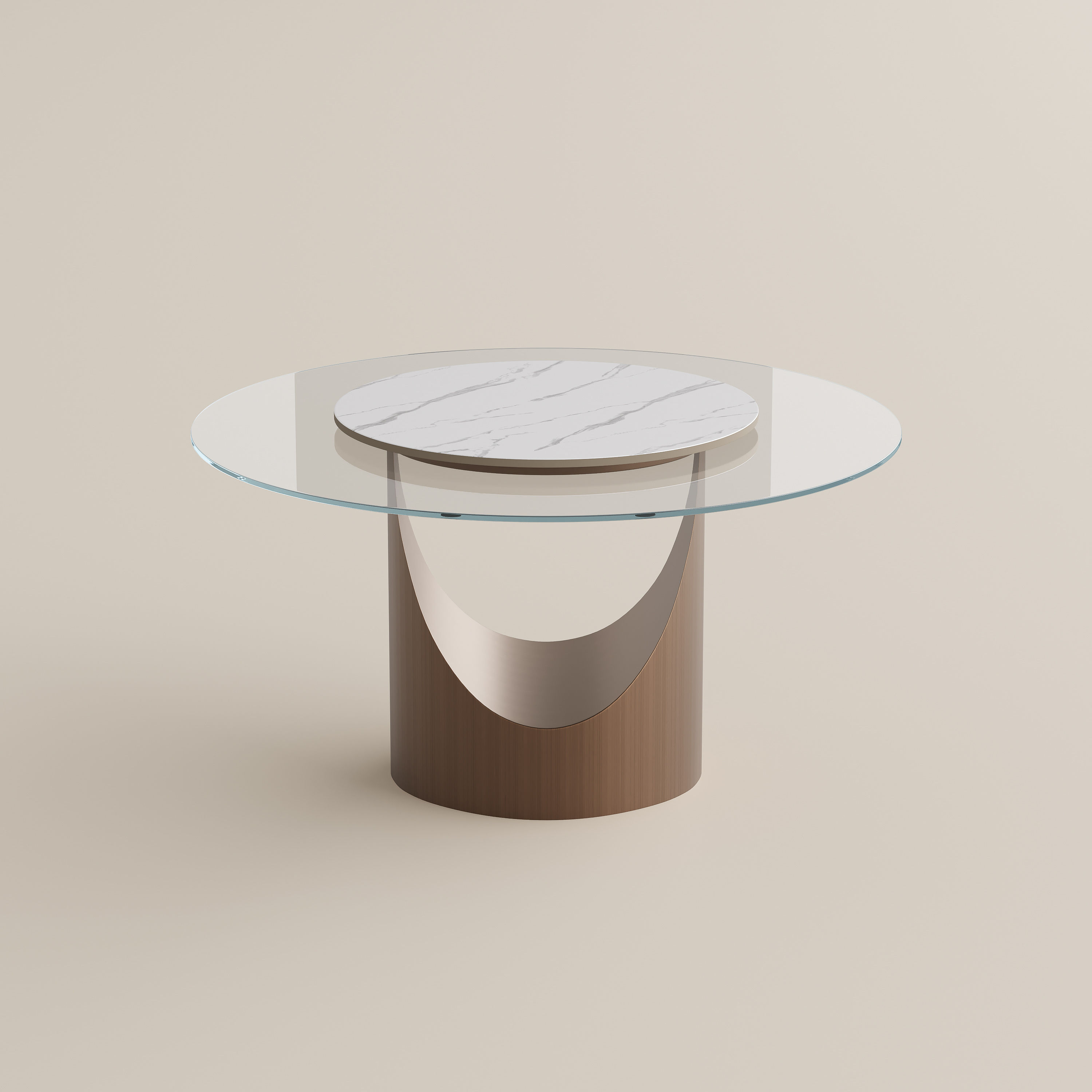 Pedestal Clear Tempered Glass Dining Tables