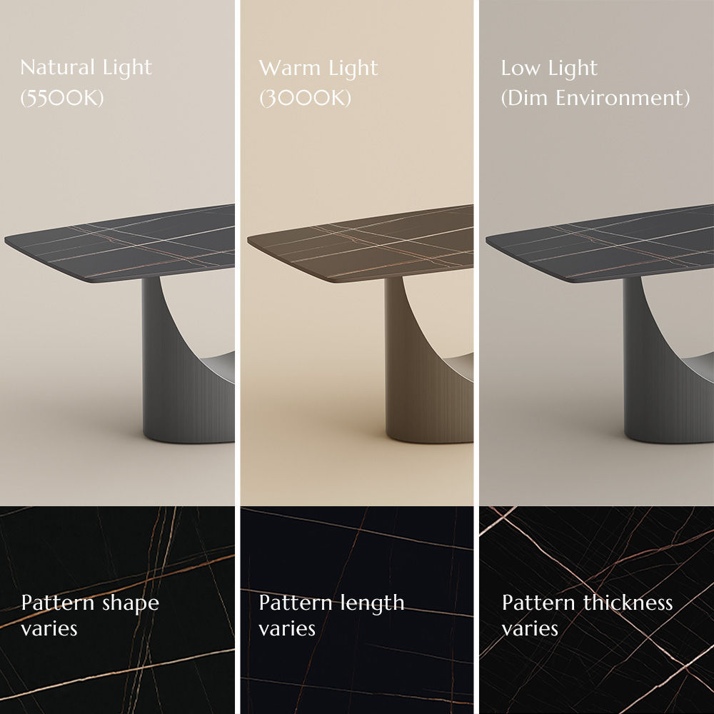 Modern Matte Black Sintered Stone Dining Tables