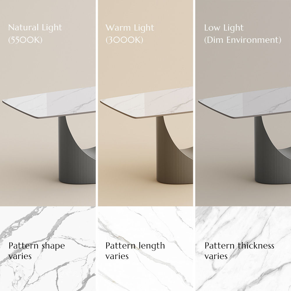 Curved Matte White Sintered Stone Dining Tables