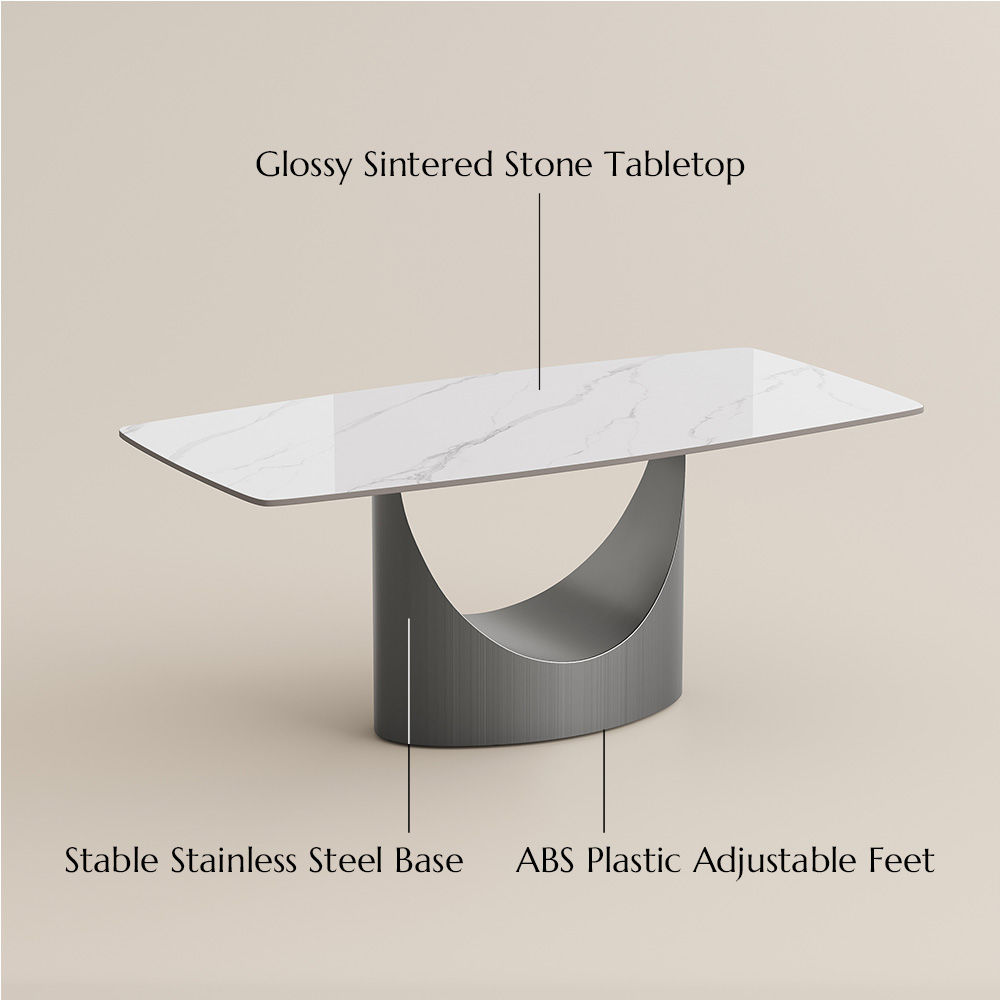 Modern Matte White Sintered Stone Dining Tables