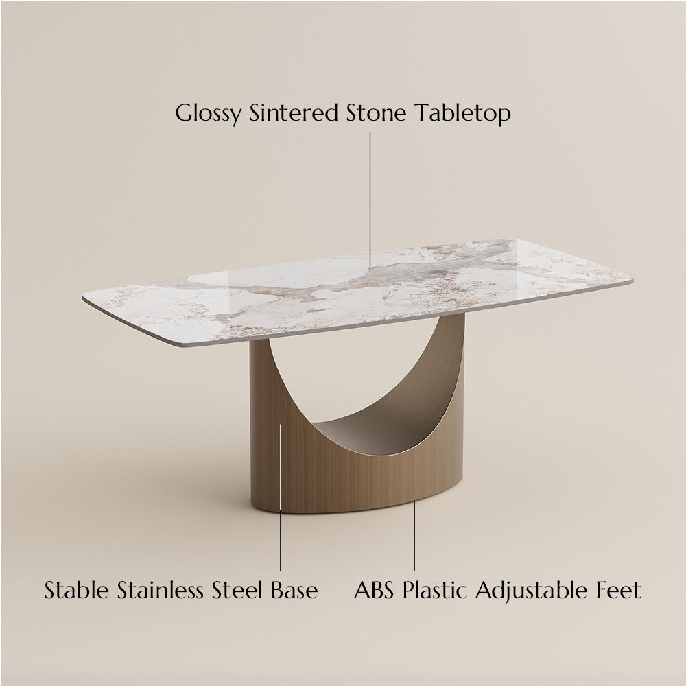 Curved Pandora Sintered Stone Dining Tables