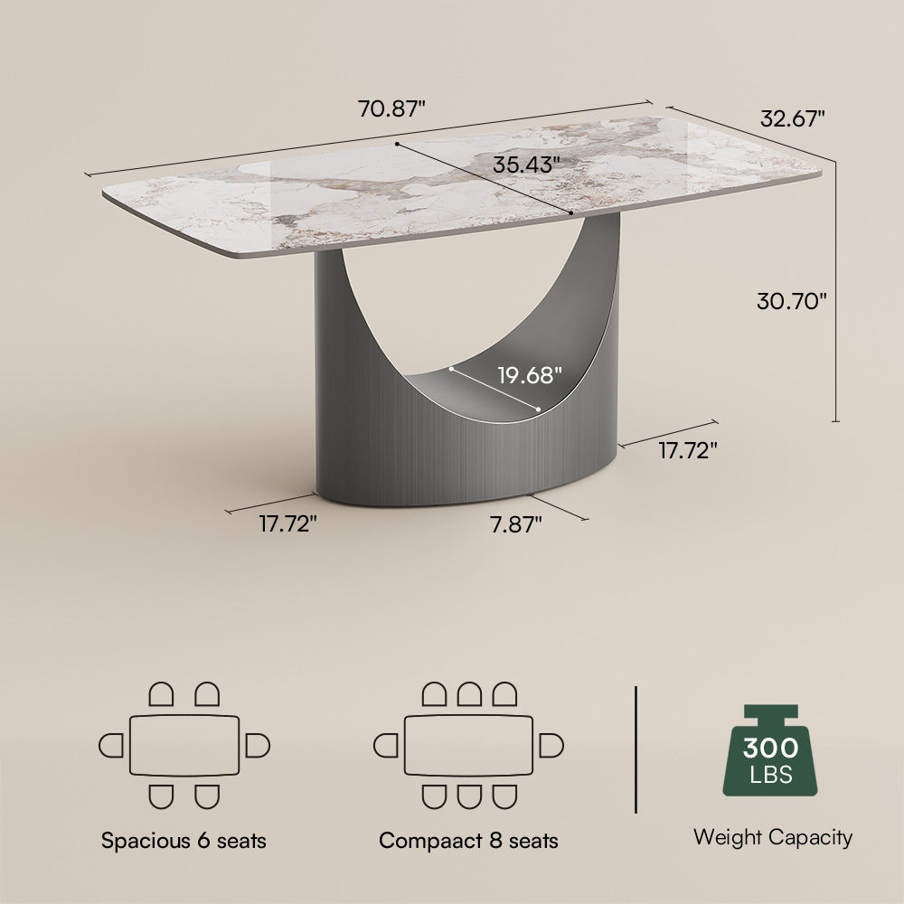 Rectangular Pandora Sintered Stone Dining Tables