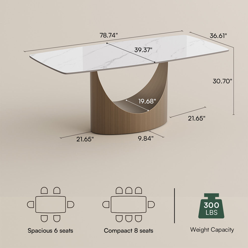 Matte Sintered Stone Matte White Sintered Stone Dining Tables