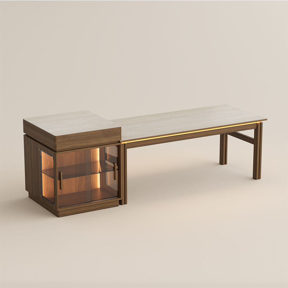 Sintered Stone Travertine Matte Sintered Stone Dining Room Set