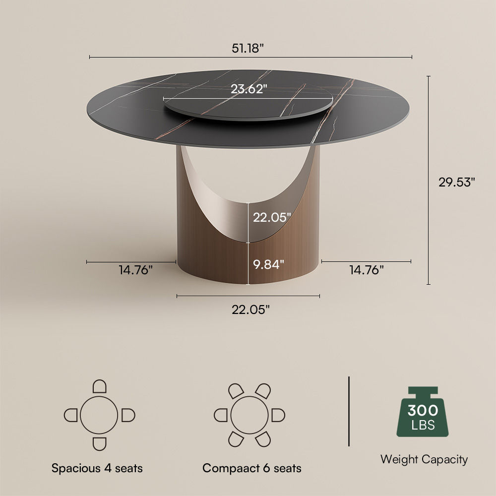 Kitchen Black Matte Sintered Stone Dining Tables