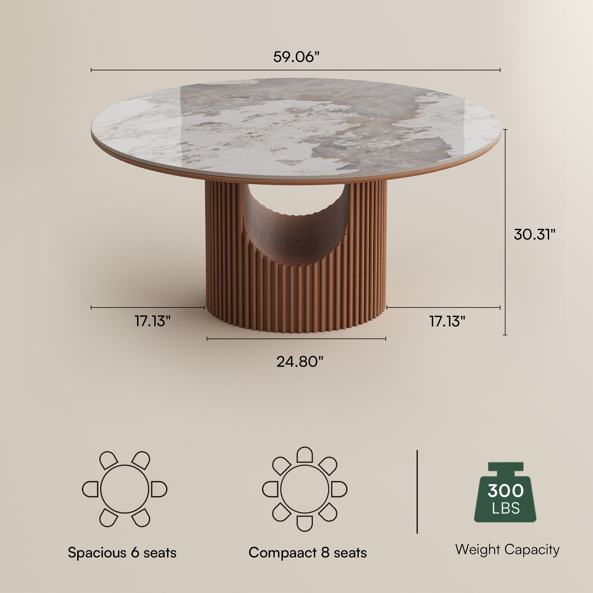 Plywood Pandora Glossy Sintered Stone Dining Tables