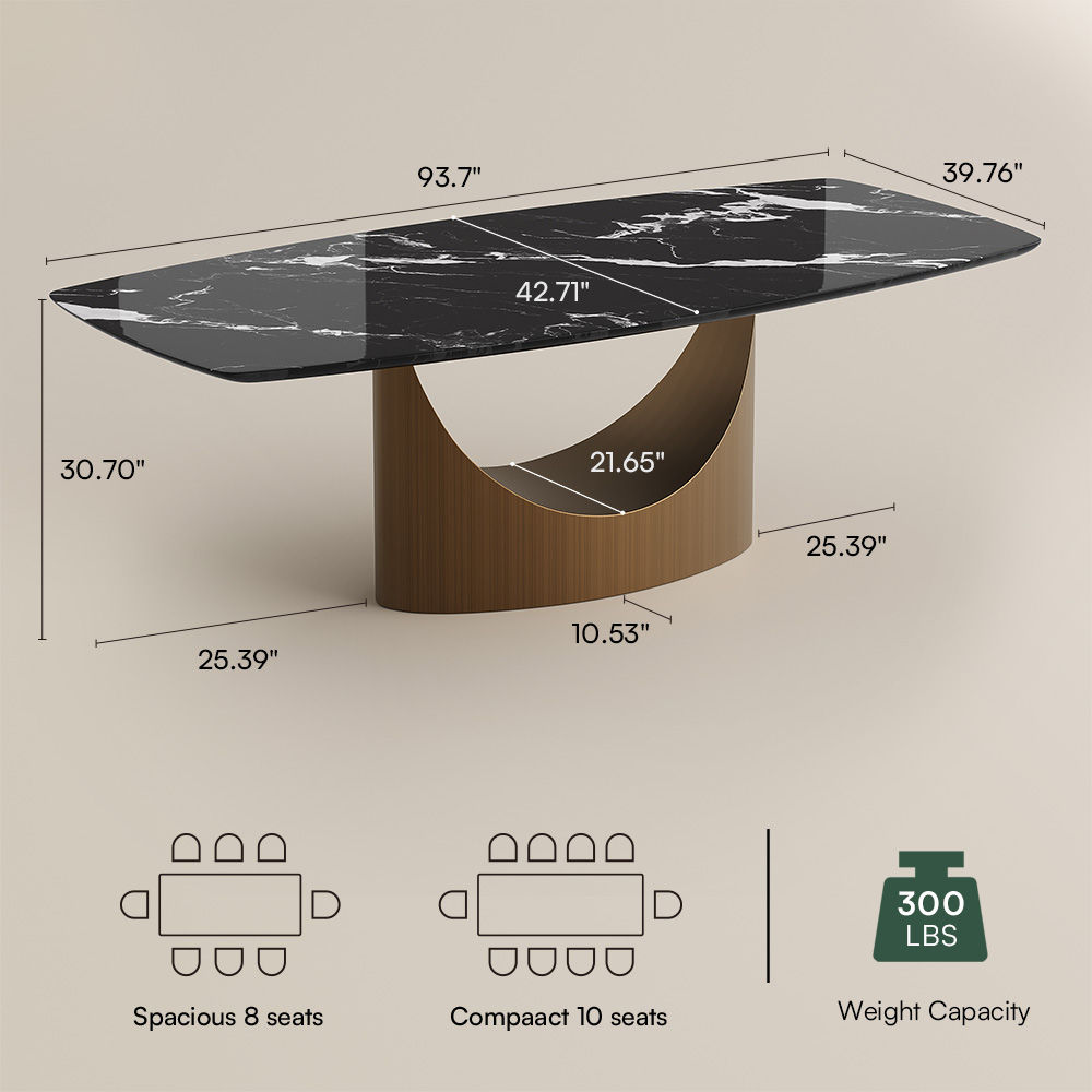 for 10 Black Natural Marble Dining Tables
