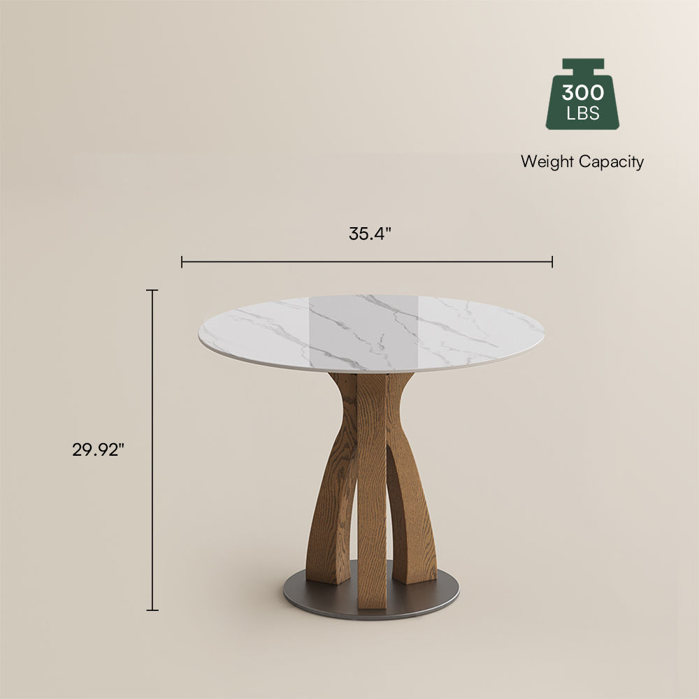Seats 2 White Glossy Sintered Stone Dining Tables