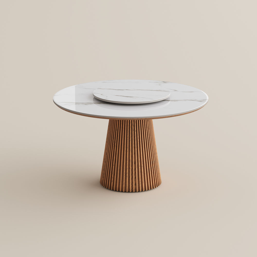 for 4 White Glossy Sintered Stone Dining Tables
