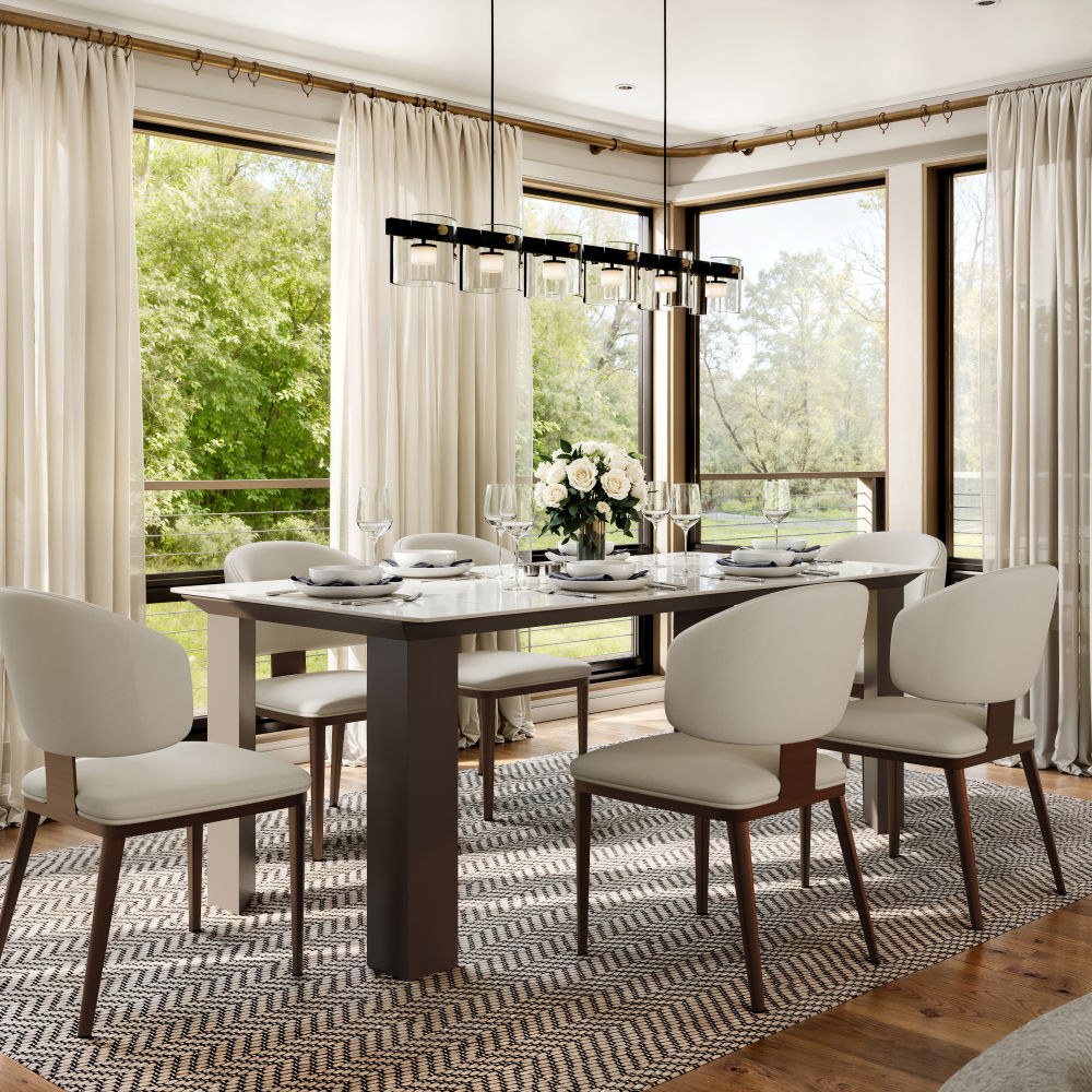 Kitchen White Glossy Sintered Stone Dining Tables