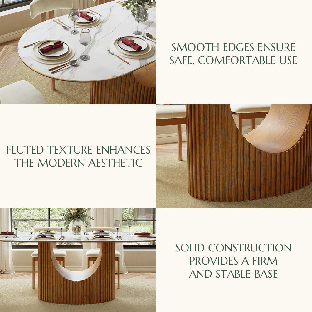 Plywood White Solid +PlyWood Dining Tables