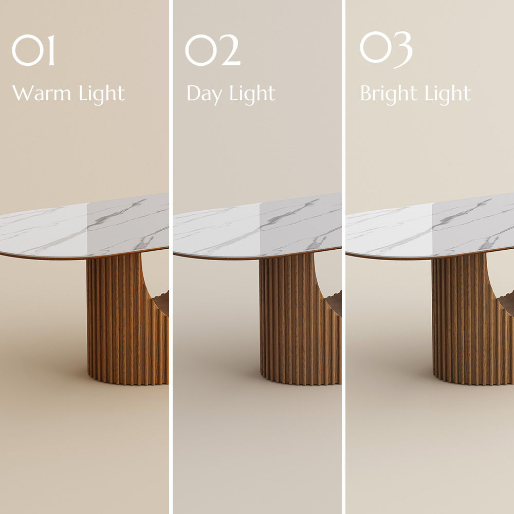 Kitchen White Solid +PlyWood Dining Tables
