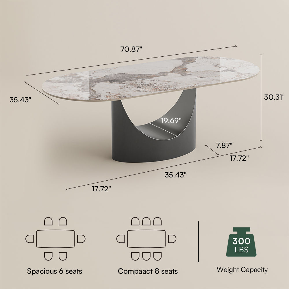 Seats 6 Pandora Sintered Stone Dining Tables