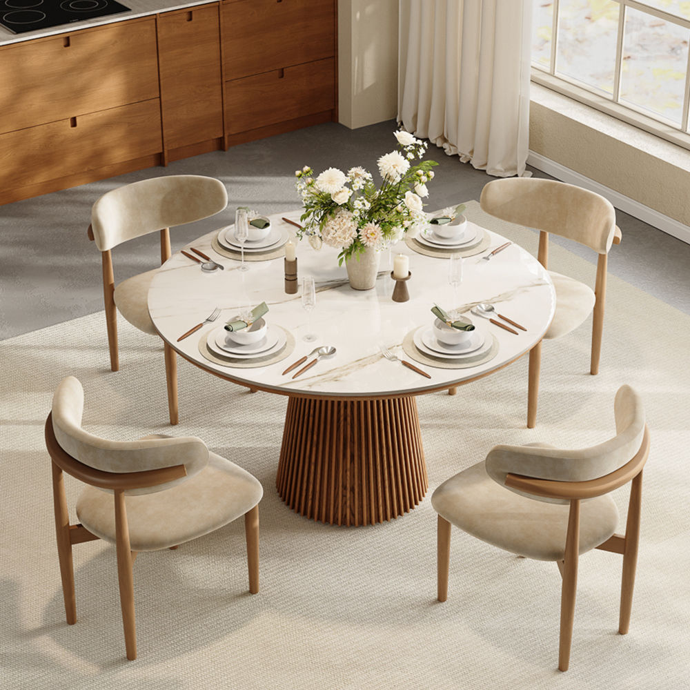 Silva White Glossy Sintered Stone Dining Tables