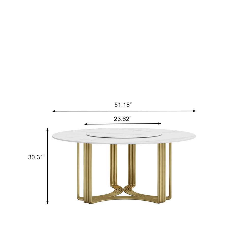 Modern Luxury White Glossy Sintered Stone Dining Tables