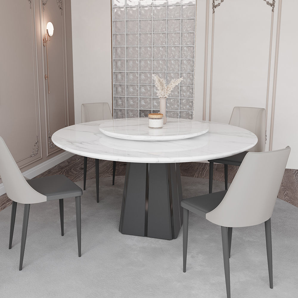 for 6 Gray Marble Dining Tables