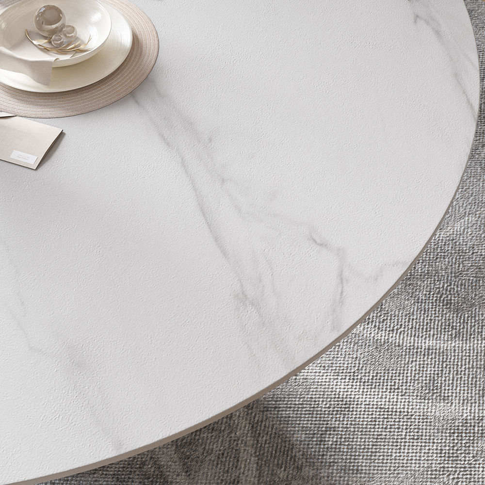 Sintered Stone White Matte Sintered Stone Dining Tables