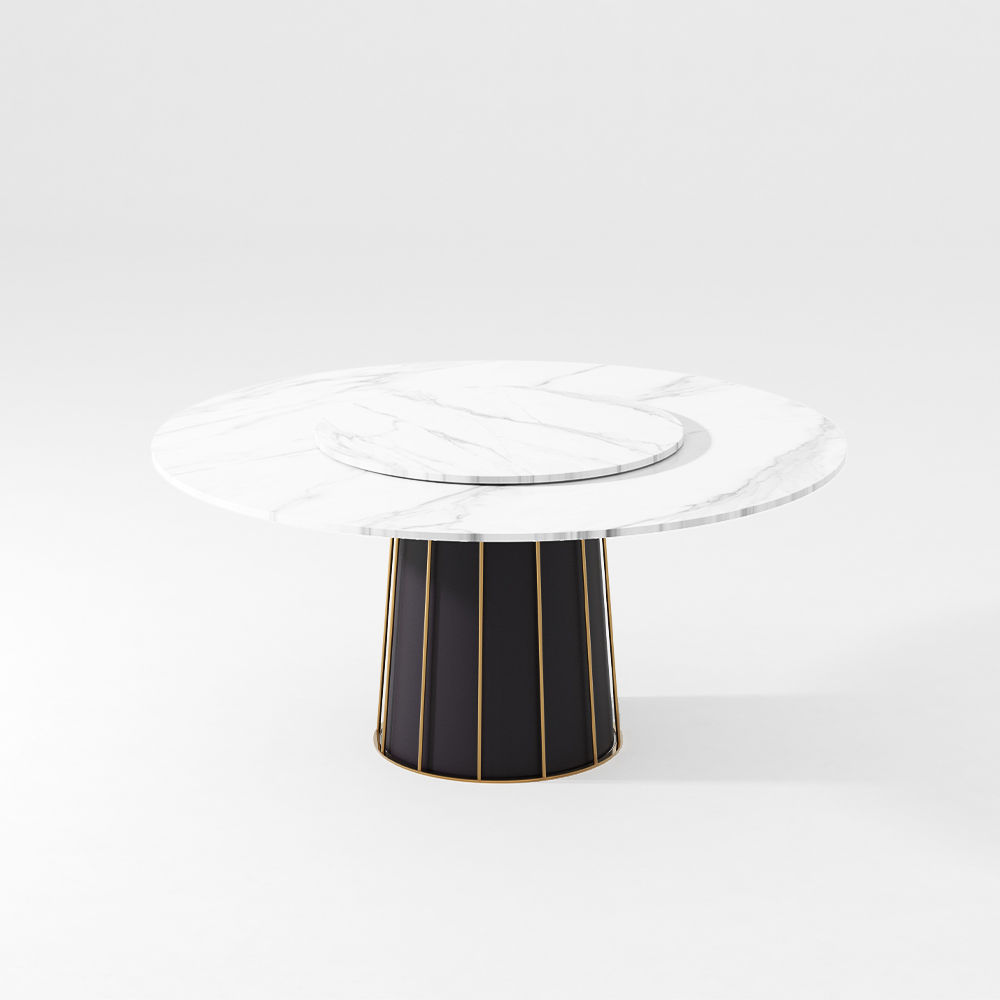 mit Lazy Susan Weiß Kunstmarmor Esstische