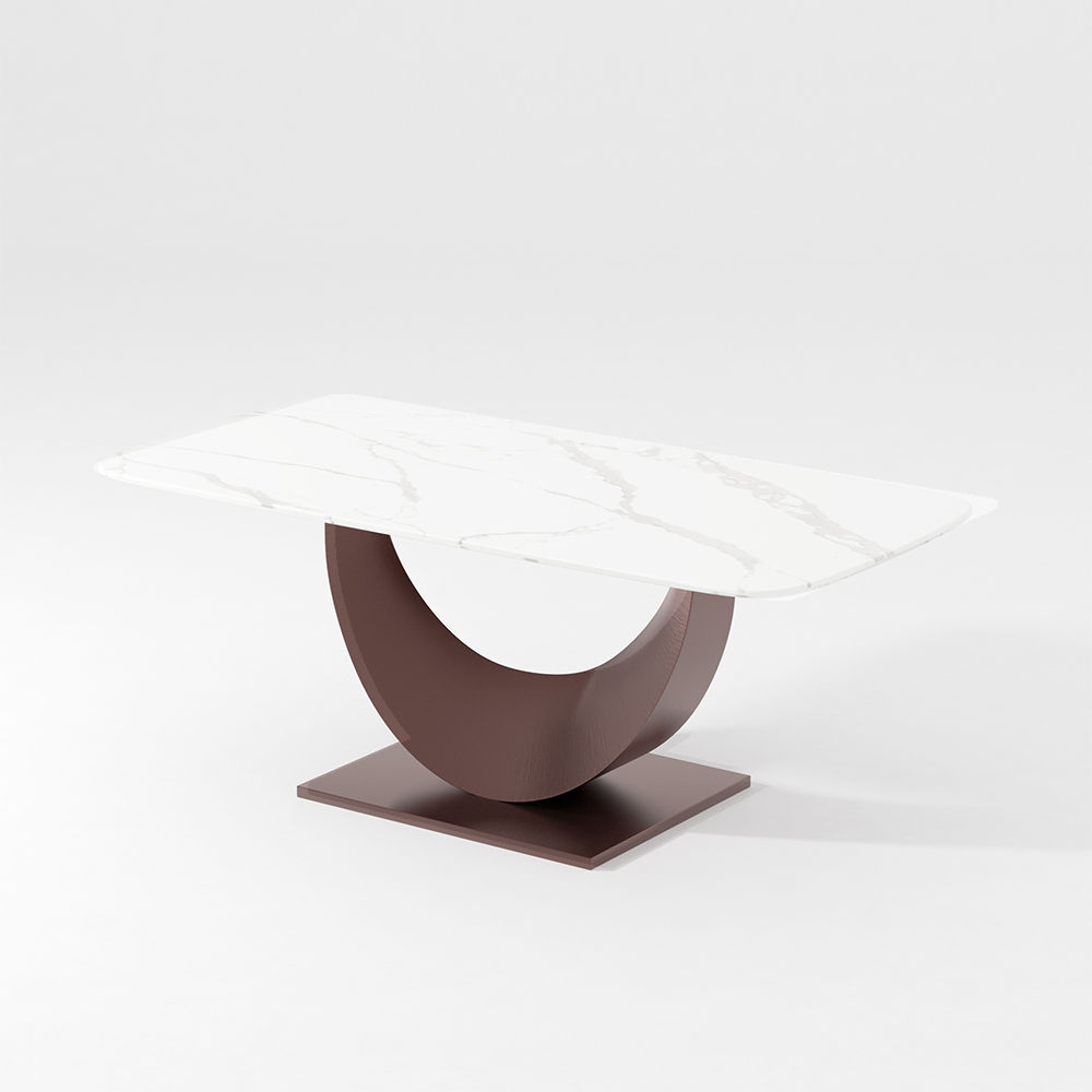 for 6 White Sintered Stone Dining Tables