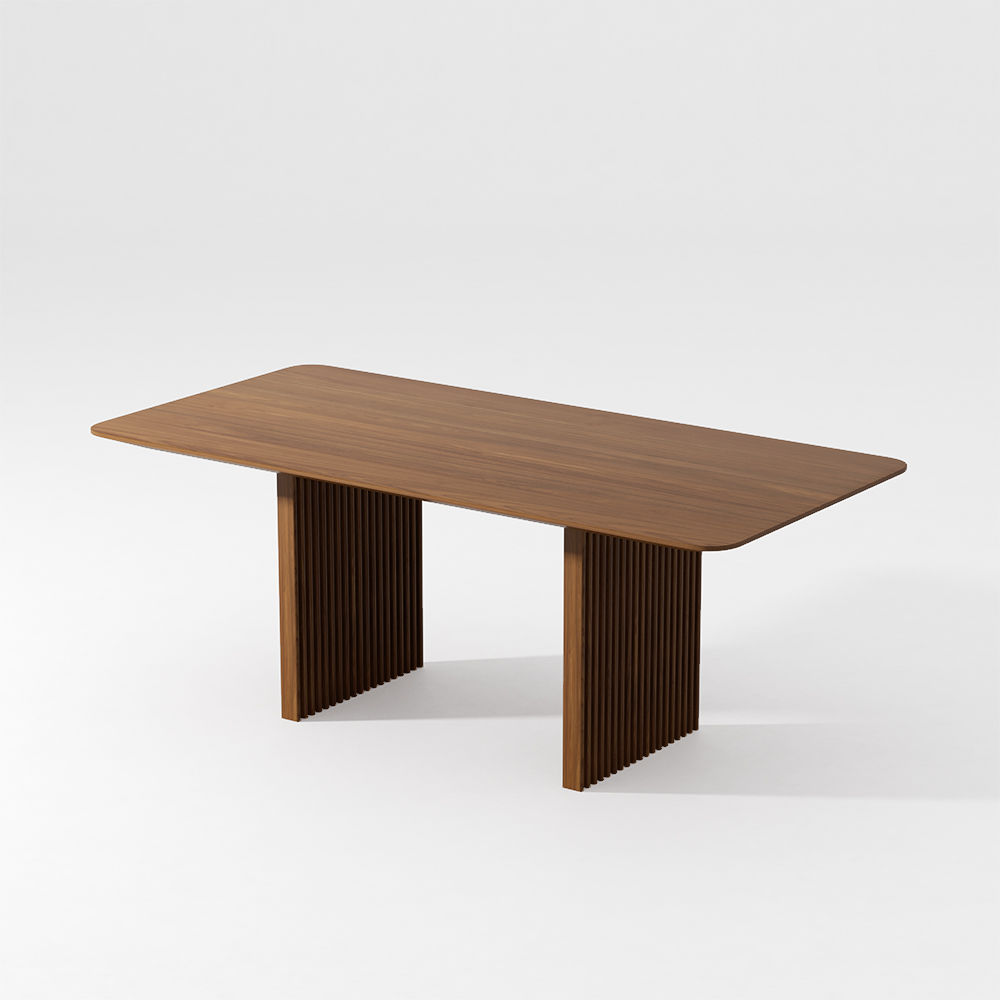 Solid Wood Leg Walnut MDF Dining Tables